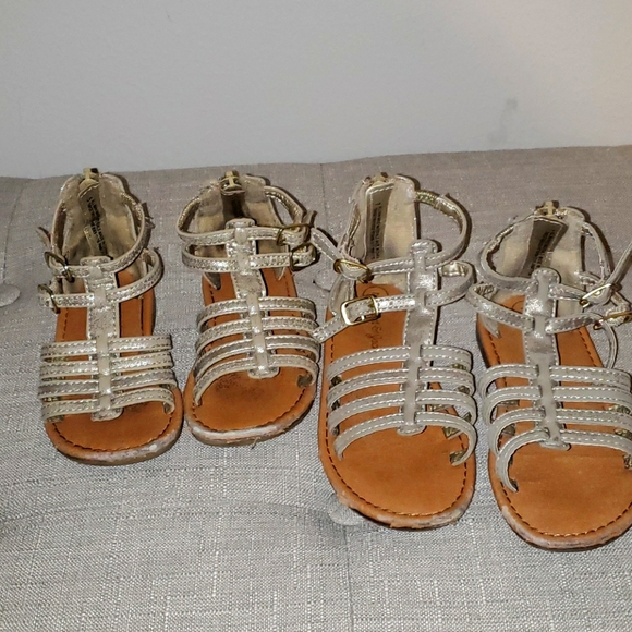 Cat & Jack Metallic Gladiator Sandals-Tdlr Szs 5&7 - Picture 1 of 4